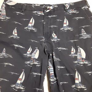 Izod Saltwater Men's Sailboat All Over Print Shorts in Size 36